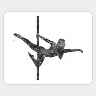 Pole dance black and white Magnet